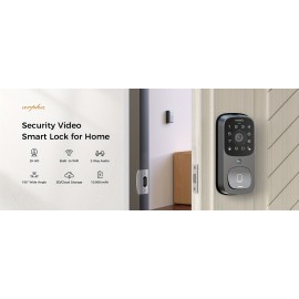 AL501 Arpha 2K WiFi Smart Lock For Door With 32 GB Storage, Multi-Function Entry Lock For Front Door With Keypad: Doorbell, Fingerprint, Key Entry, Password Entry, One-Click Lock/Unlock, App Control, 2-Way Audio, Motion Detection