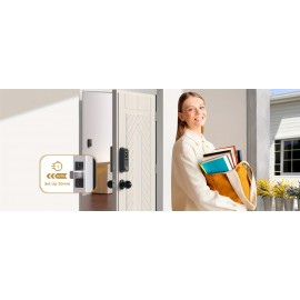 AL501 Arpha 2K WiFi Smart Lock For Door With 32 GB Storage, Multi-Function Entry Lock For Front Door With Keypad: Doorbell, Fingerprint, Key Entry, Password Entry, One-Click Lock/Unlock, App Control, 2-Way Audio, Motion Detection