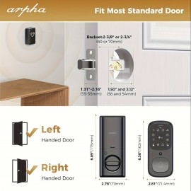 AL501 Arpha 2K WiFi Smart Lock For Door With 32 GB Storage, Multi-Function Entry Lock For Front Door With Keypad: Doorbell, Fingerprint, Key Entry, Password Entry, One-Click Lock/Unlock, App Control, 2-Way Audio, Motion Detection