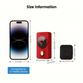 1pc Smart Wireless Doorbell, Smart 2.4G WIFI Video Doorbell, Tuya APP Smart System Control, Two-Way Intercom, Night Vision Function, Video Conversation, Family Helper ( Without Battery)