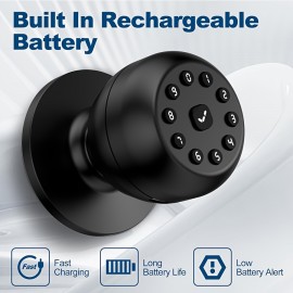 Keyless Entry Door Lock with Keypad, Smart Door Knob Keypad Door Knob, Smart Lock with Keypad Smart Door Lock Digital Door Lock with Keypad for Indoors Bedrooms, Apartments
