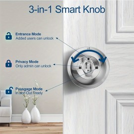 Keyless Entry Door Lock with Keypad, Smart Door Knob Keypad Door Knob, Smart Lock with Keypad Smart Door Lock Digital Door Lock with Keypad for Indoors Bedrooms, Apartments