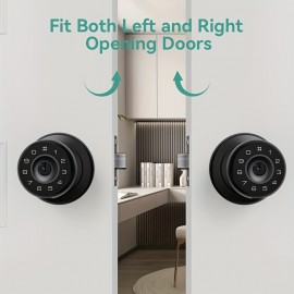 For Smart Wireless Door Knob With Fingerprint, Password & Key Access - Wireless Enabled, Battery-Powered Aluminum Alloy Lock For Home And Office Security - Keyless Entry Door Lock