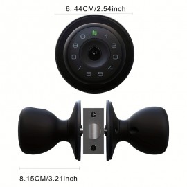 For Smart Wireless Door Knob With Fingerprint, Password & Key Access - Wireless Enabled, Battery-Powered Aluminum Alloy Lock For Home And Office Security - Keyless Entry Door Lock