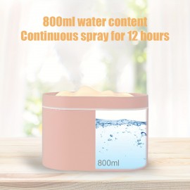 Eummy Cool Mist Humidifier Mini 4W Night Light Humidifier With Two Outlets 800ml Multifunctional Personal Desk Humidifier Type-C Plastic Low Noise Humidifier For Home Office Dormitory