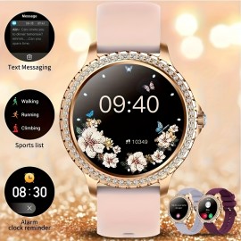 Elegant Womens Smart Watch - Wireless Calling & Fitness Tracking - Step Counter & Message Alerts, Ideal for iPhone/Android Users