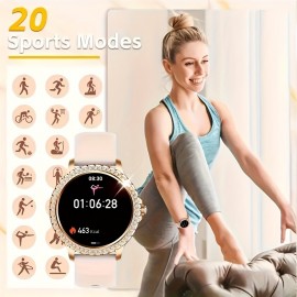 Elegant Womens Smart Watch - Wireless Calling & Fitness Tracking - Step Counter & Message Alerts, Ideal for iPhone/Android Users