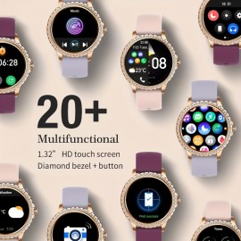 Elegant Womens Smart Watch - Wireless Calling & Fitness Tracking - Step Counter & Message Alerts, Ideal for iPhone/Android Users