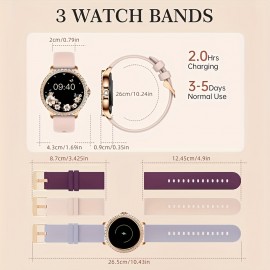 Elegant Womens Smart Watch - Wireless Calling & Fitness Tracking - Step Counter & Message Alerts, Ideal for iPhone/Android Users