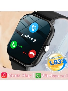 Large Dial Smart Watch, Wireless Call Answering/rejection, Sports Monitoring, Multiple APP Text Message Reminder Viewing, Compatible With IPhone/Andriod