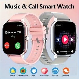 Large Dial Smart Watch, Wireless Call Answering/rejection, Sports Monitoring, Multiple APP Text Message Reminder Viewing, Compatible With IPhone/Andriod