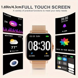 Smartwatch for women answering/making calls, activity fitness tracker, smartwatch for Android and iPhone, fitness watch with sleep monitor and pedometer, lightweight, long battery life
