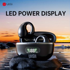 MOZC Wireless Earphones With Ear Clip Earphones - Open Earphones With LED Digital Display Built-in Microphone Wireless Charging Case