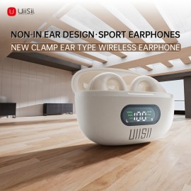 MOZC Wireless Earphones With Ear Clip Earphones - Open Earphones With LED Digital Display Built-in Microphone Wireless Charging Case