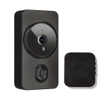 1pc Smart Wireless Doorbell, Smart 2.4G WIFI Video Doorbell, Tuya APP Smart System Control, Two-Way Intercom, Night Vision Function, Video Conversation, Family Helper ( Without Battery)