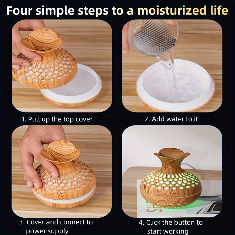 elegant 300  grain aromatherapy lamp humidifier enhances air quality with soothing lighting   inspired design usb powered perfect for any room details 2