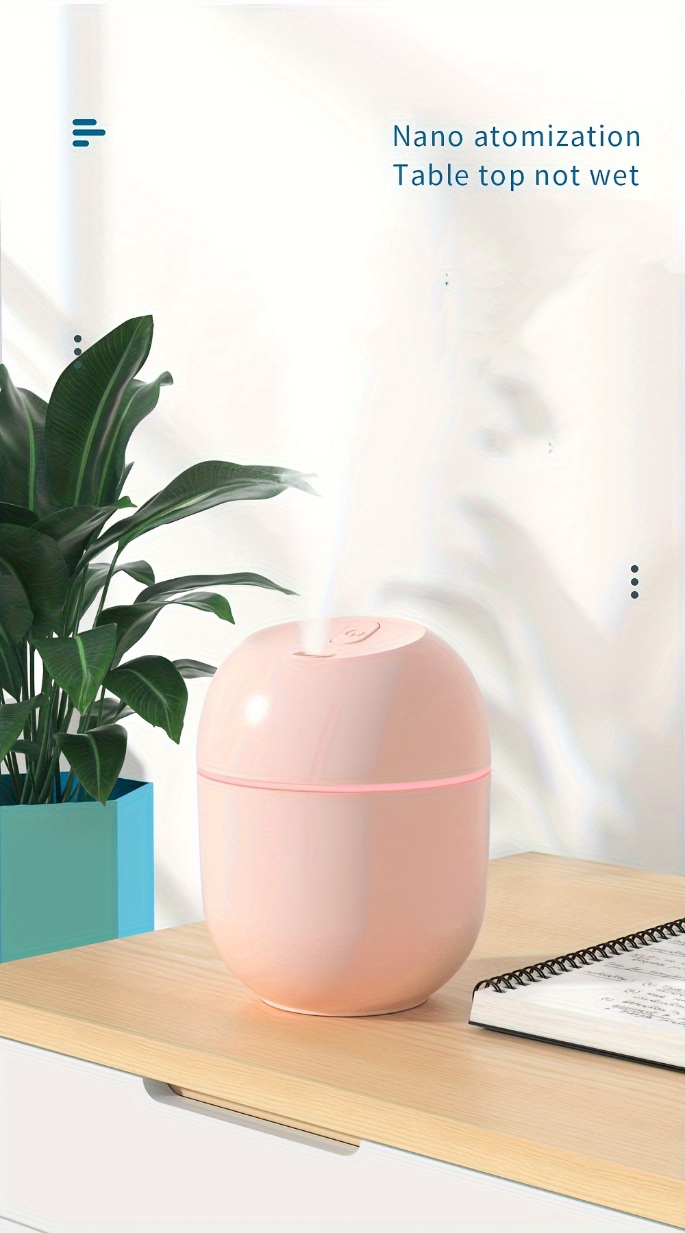 mini humidifier usb personal desktop humidifier for car office room bedroom etc auto shut off 2 mist modes super quiet details 3
