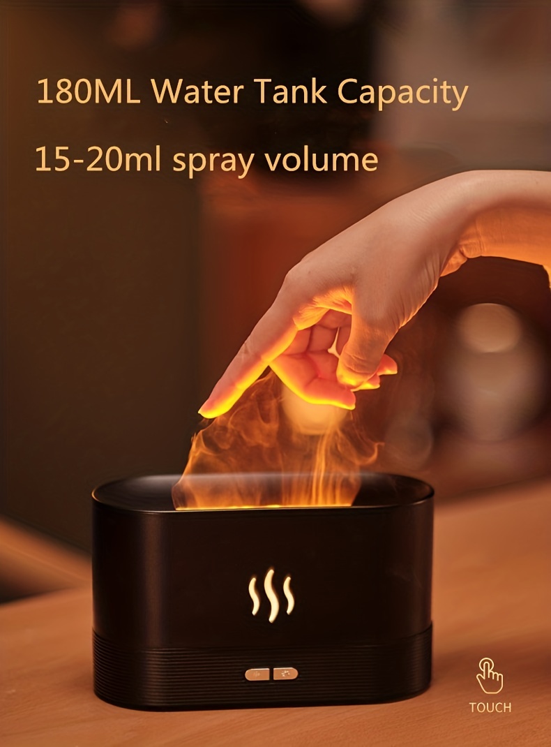 warm light flame humidifier aromatherapy for home essential oils   cool mist humidifier usb scent diffuser details 0