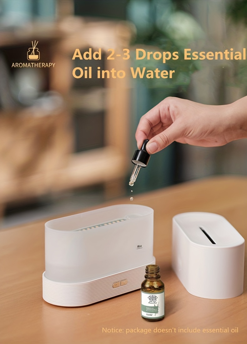 warm light flame humidifier aromatherapy for home essential oils   cool mist humidifier usb scent diffuser details 2