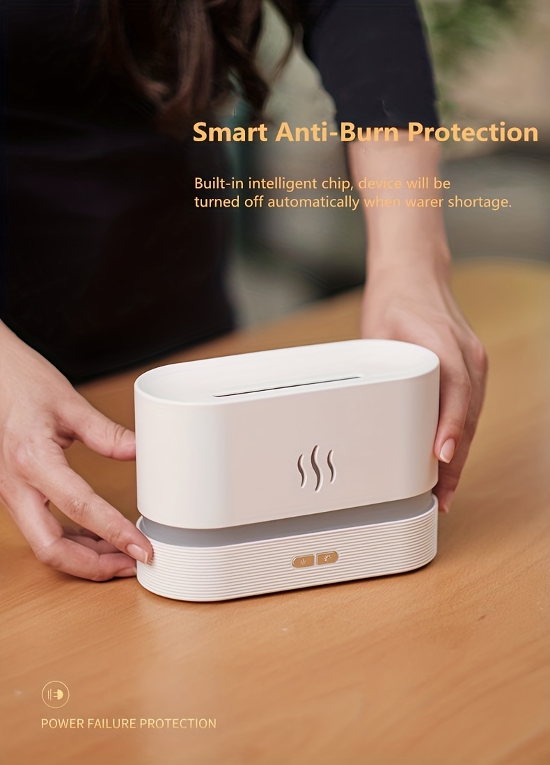 warm light flame humidifier aromatherapy for home essential oils   cool mist humidifier usb scent diffuser details 3