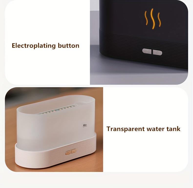 warm light flame humidifier aromatherapy for home essential oils   cool mist humidifier usb scent diffuser details 8