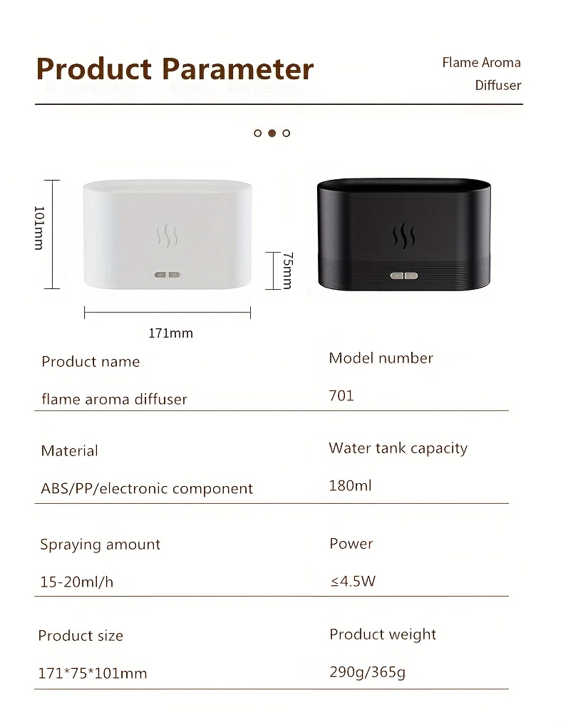 warm light flame humidifier aromatherapy for home essential oils   cool mist humidifier usb scent diffuser details 9