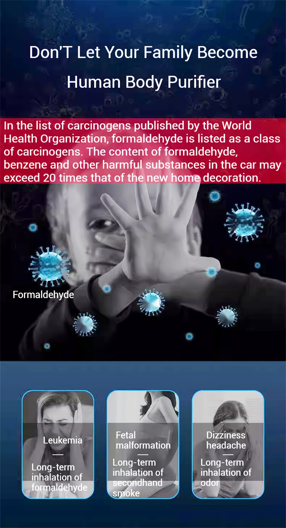 portable dust removal pm 2 5 negative ion   suitable for car bedroom office hepa   deodorizer details 2