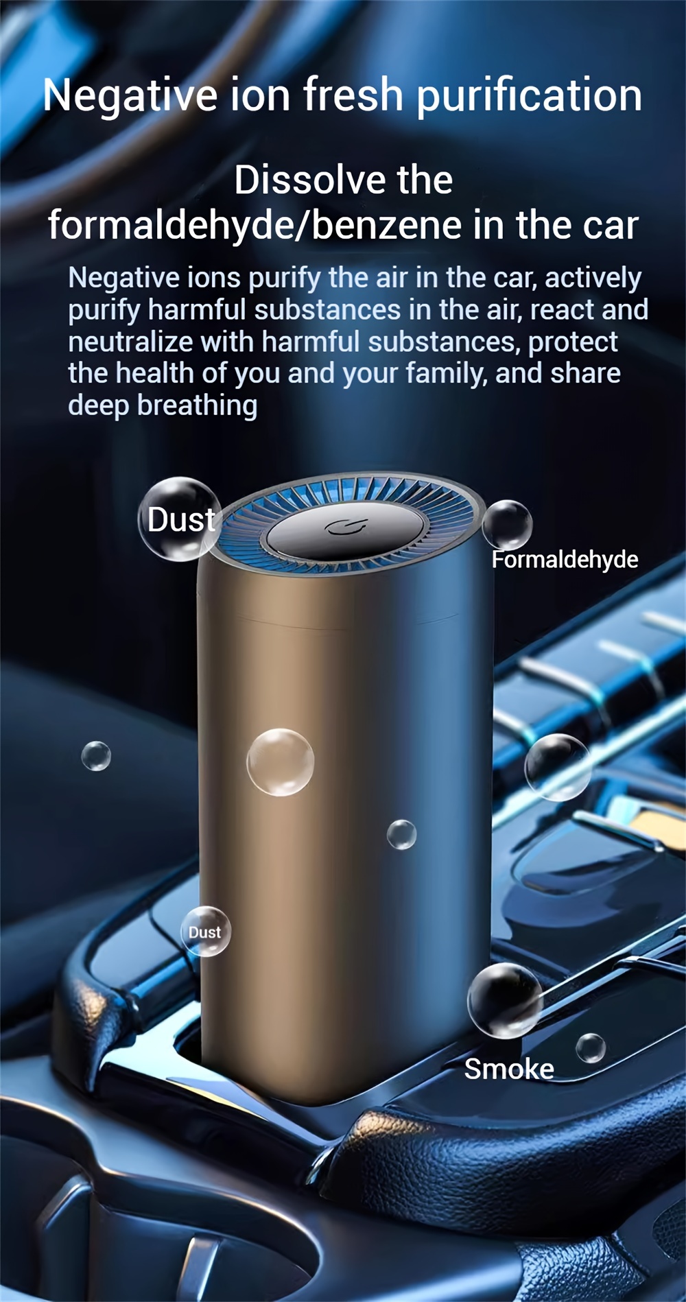 portable dust removal pm 2 5 negative ion   suitable for car bedroom office hepa   deodorizer details 3