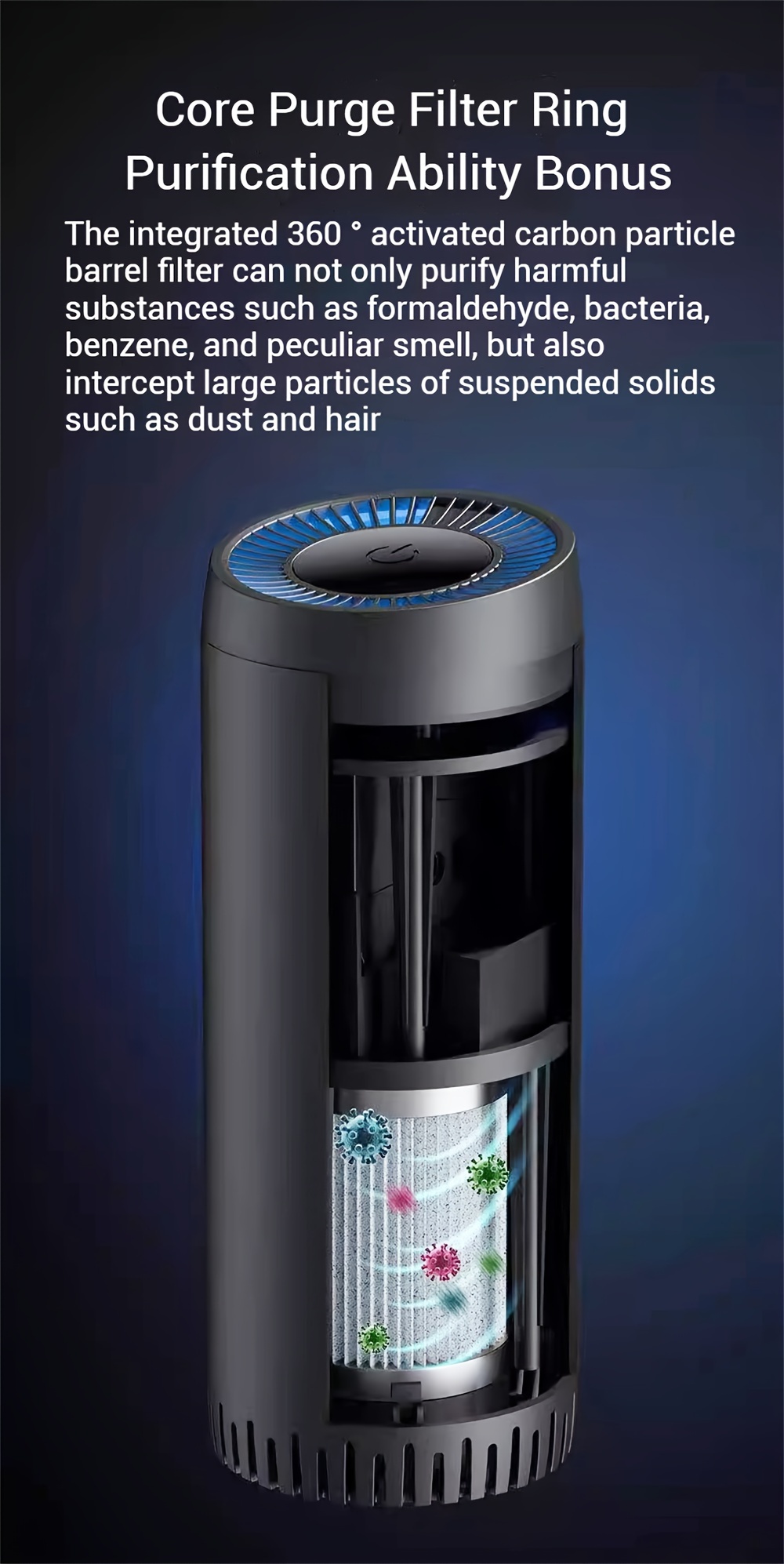 portable dust removal pm 2 5 negative ion   suitable for car bedroom office hepa   deodorizer details 6
