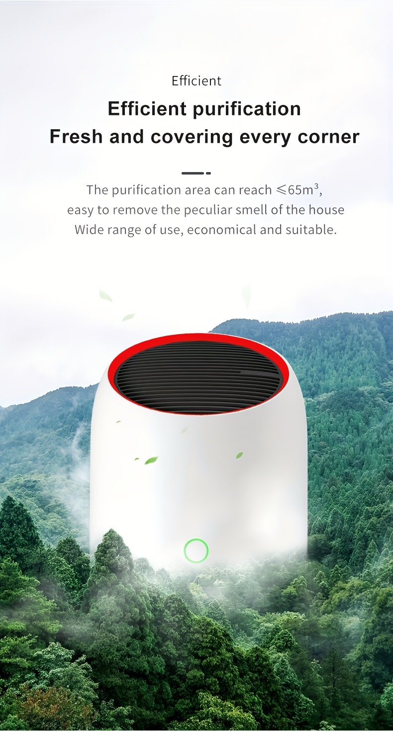 2024 new   small household usb silent odor removal smoke dust mini portable purifier details 2