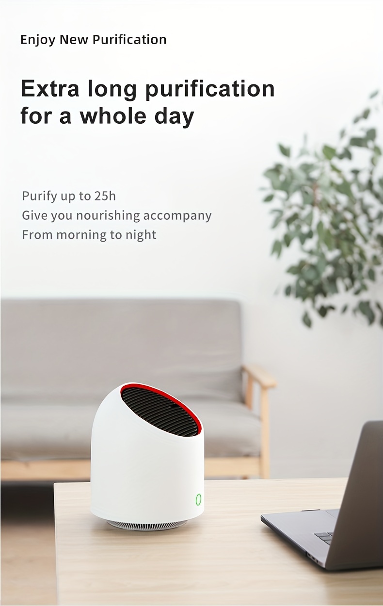 2024 new   small household usb silent odor removal smoke dust mini portable purifier details 4