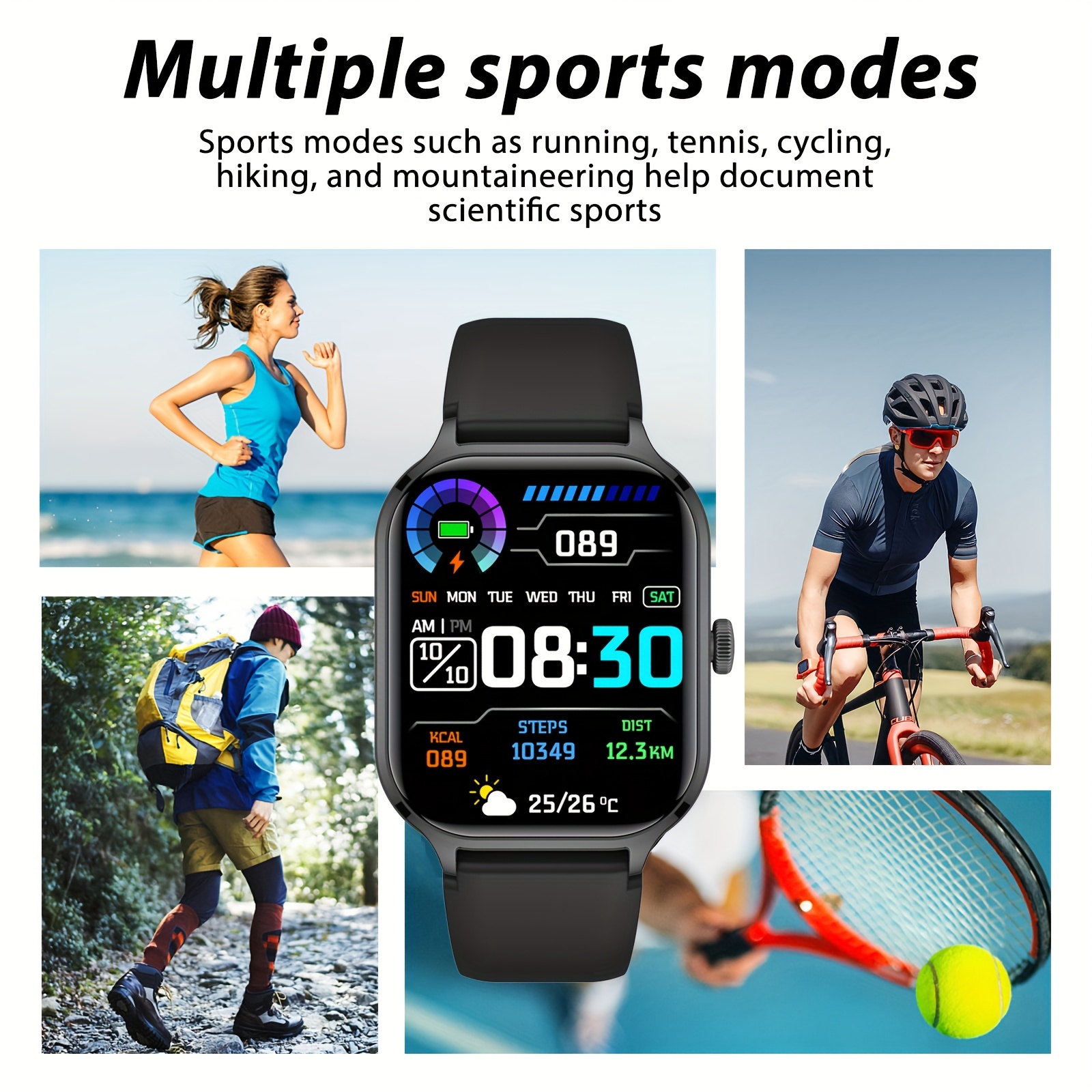 smart watch wireless calling dial sms reminder information reminder various app reminders suitable for men and women sports watches change wallpaper fitness monitoring for iphone andriod details 1