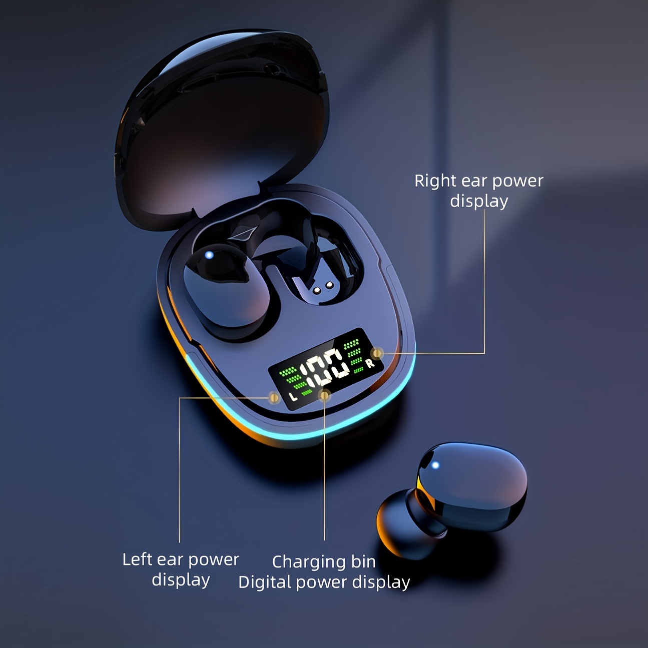 2024 year new wireless earphones headphones with led display touch in eartws wireless earbuds sports music game headset for ios android details 1