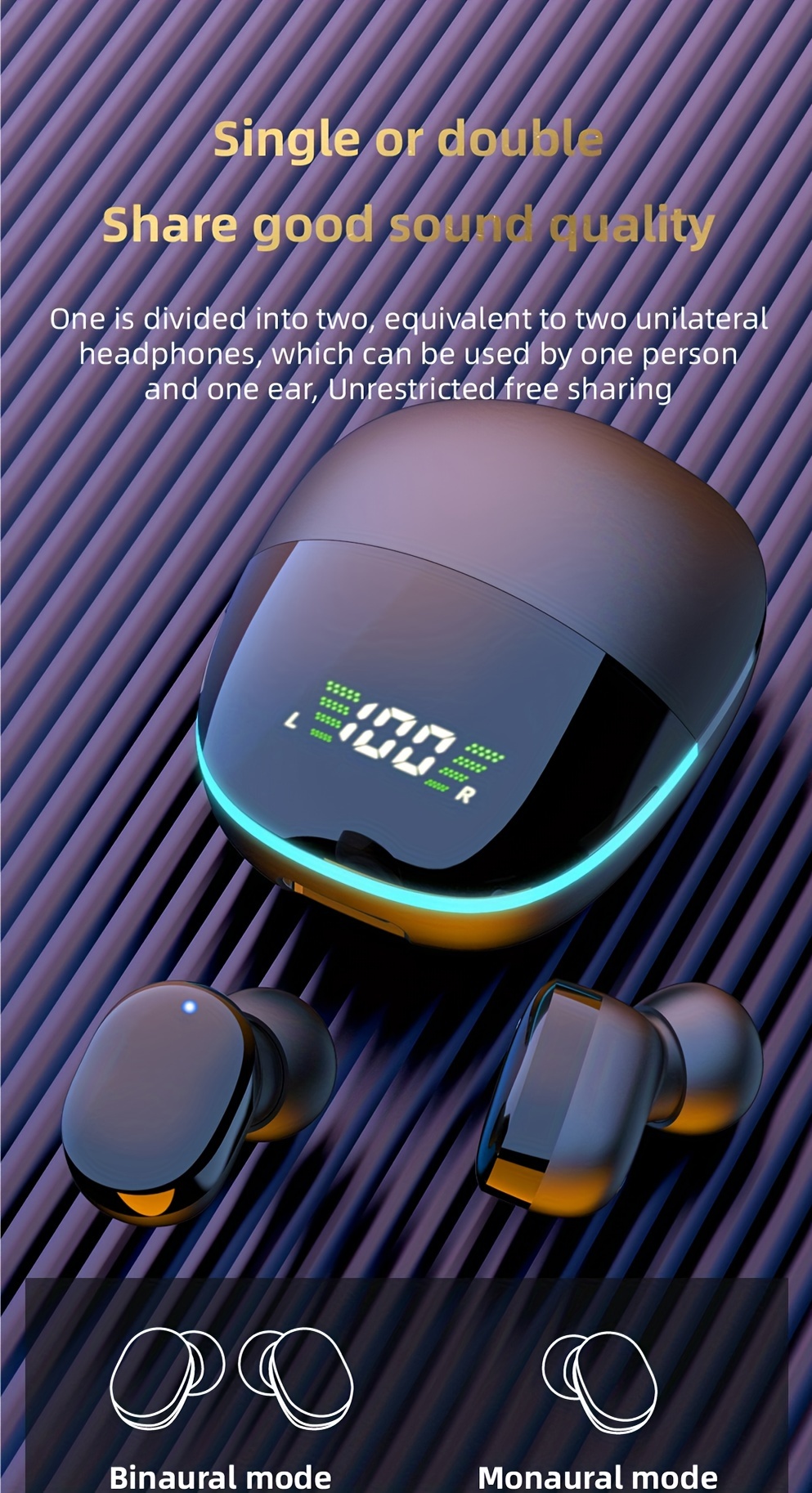 2024 year new wireless earphones headphones with led display touch in eartws wireless earbuds sports music game headset for ios android details 5