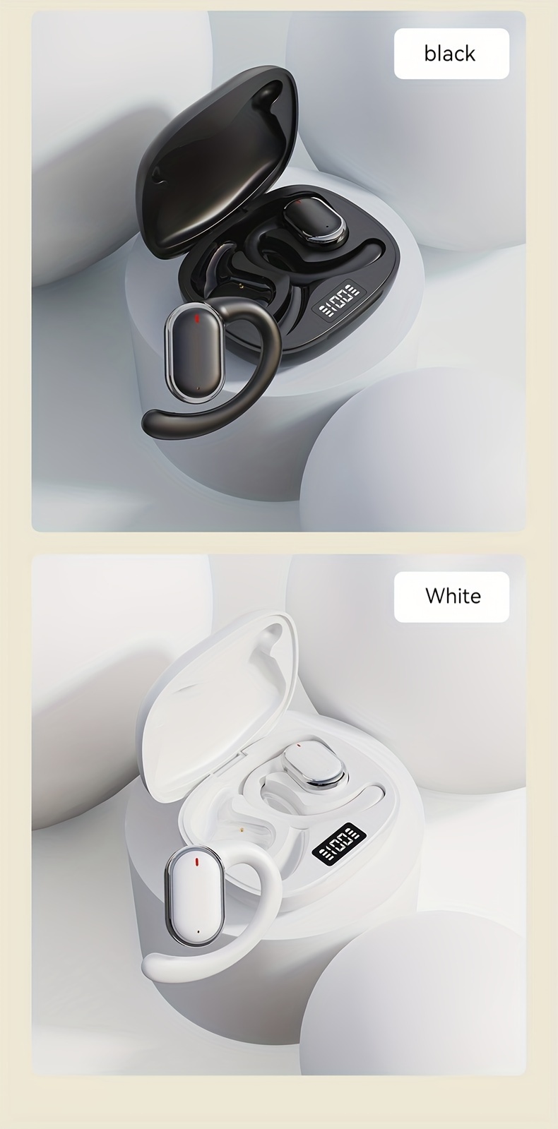 true wireless clip   mini headset smart comfortable earbuds video tws hifi dolby bass acc stereo hd calling earphones for android   sports earpieces music headphones details 10