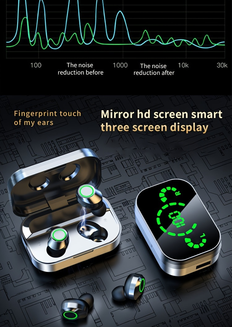 wireless headset high quality noise reduction in ear sports game ultra long life 2023 new model with excellent sound quality and digital display can provide emergency charging for mobile phones details 5